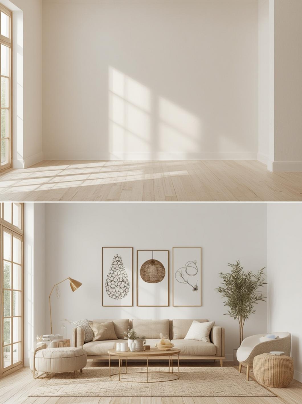 Step-by-step modern boho decor arrangement