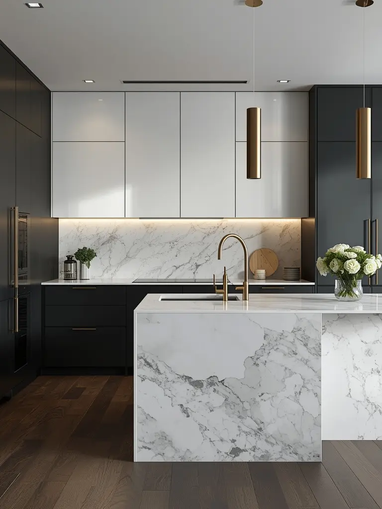 10 Luxury Kitchen Interior Decor Trends That Define Modern Opulence 1. Dramatic Chromatic Contrasts