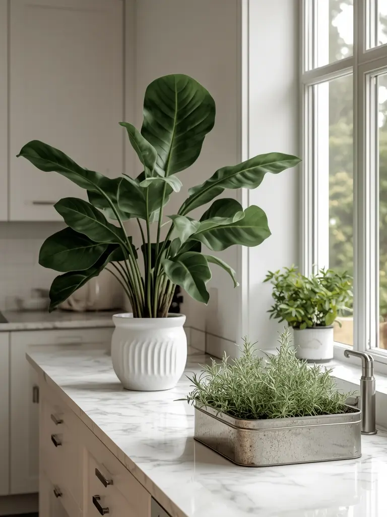 10 Simple Kitchen Decor Ideas That Redefine Modern Elegance 8. Greenery Integration