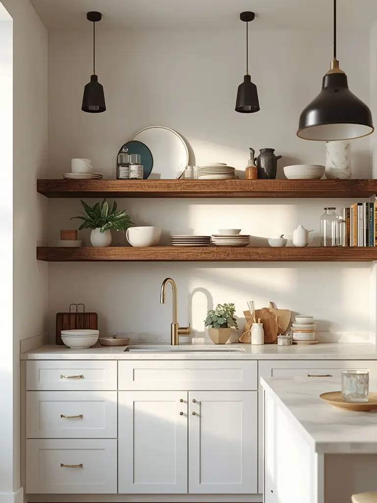10 Luxury Kitchen Interior Decor Trends That Define Modern Opulence 6. Curated Open Shelving