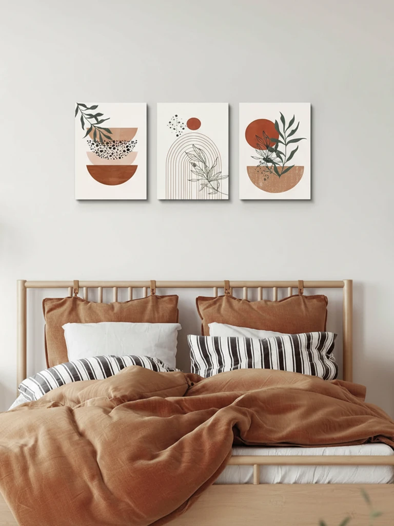 Boho AbstractArtPrints Bedroom Wall Art Ideas