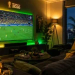 living room at night set up as a World Cup 2026 fan zone_result